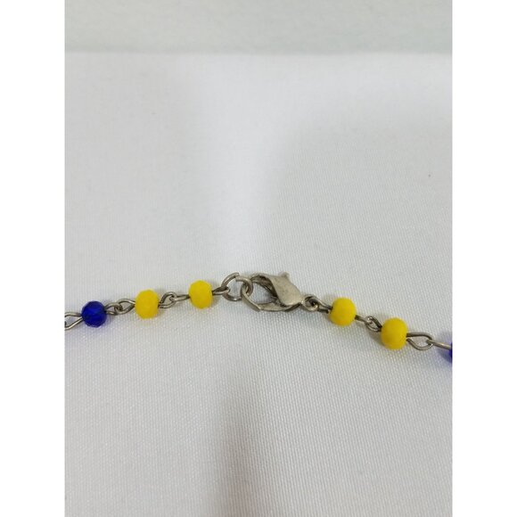 Vintage Rosary St Benedict and Lady of My Guadelupe Red Blue Yellow Beads - Picture 8 of 8